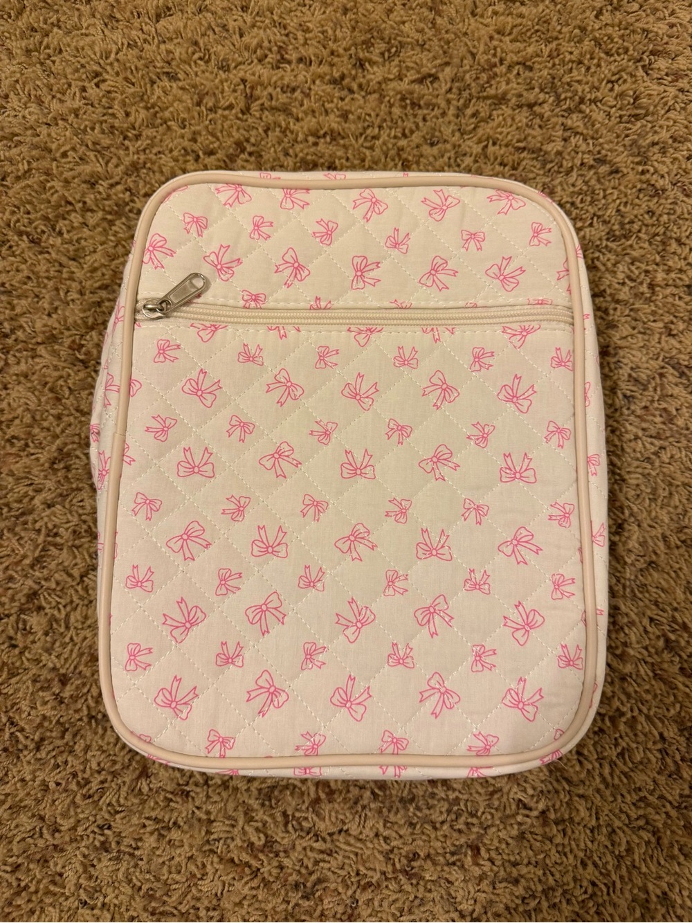Quilted Pink Bow Print Bible Cover